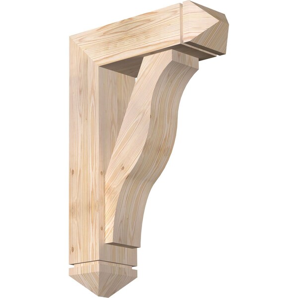 Ekena Millwork Funston Arts and Crafts Smooth Bracket w/ Offset Brace, Douglas Fir, 7 1/2"W x 24"D x 36"H BKT0806X24X36FST03SDF - main